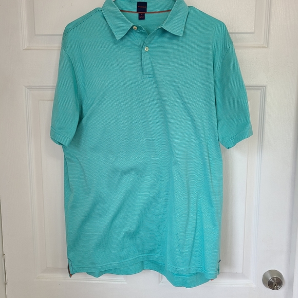 Mercer Blue Men's Short Sleeve Polo Shirt, Size: Medium Color: Teal - Picture 2 of 10